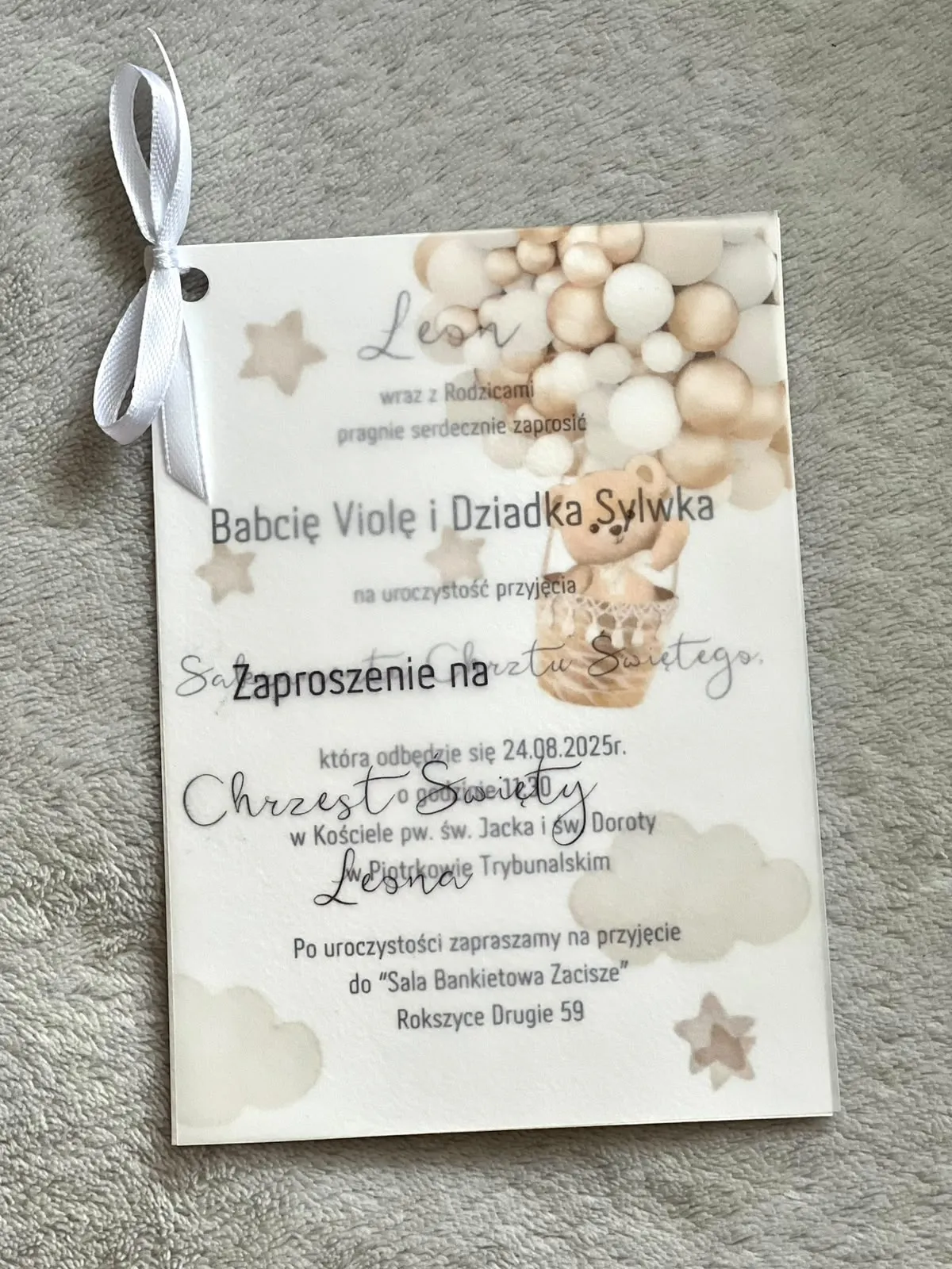 Zaproszenie na chrzest — przykład 16