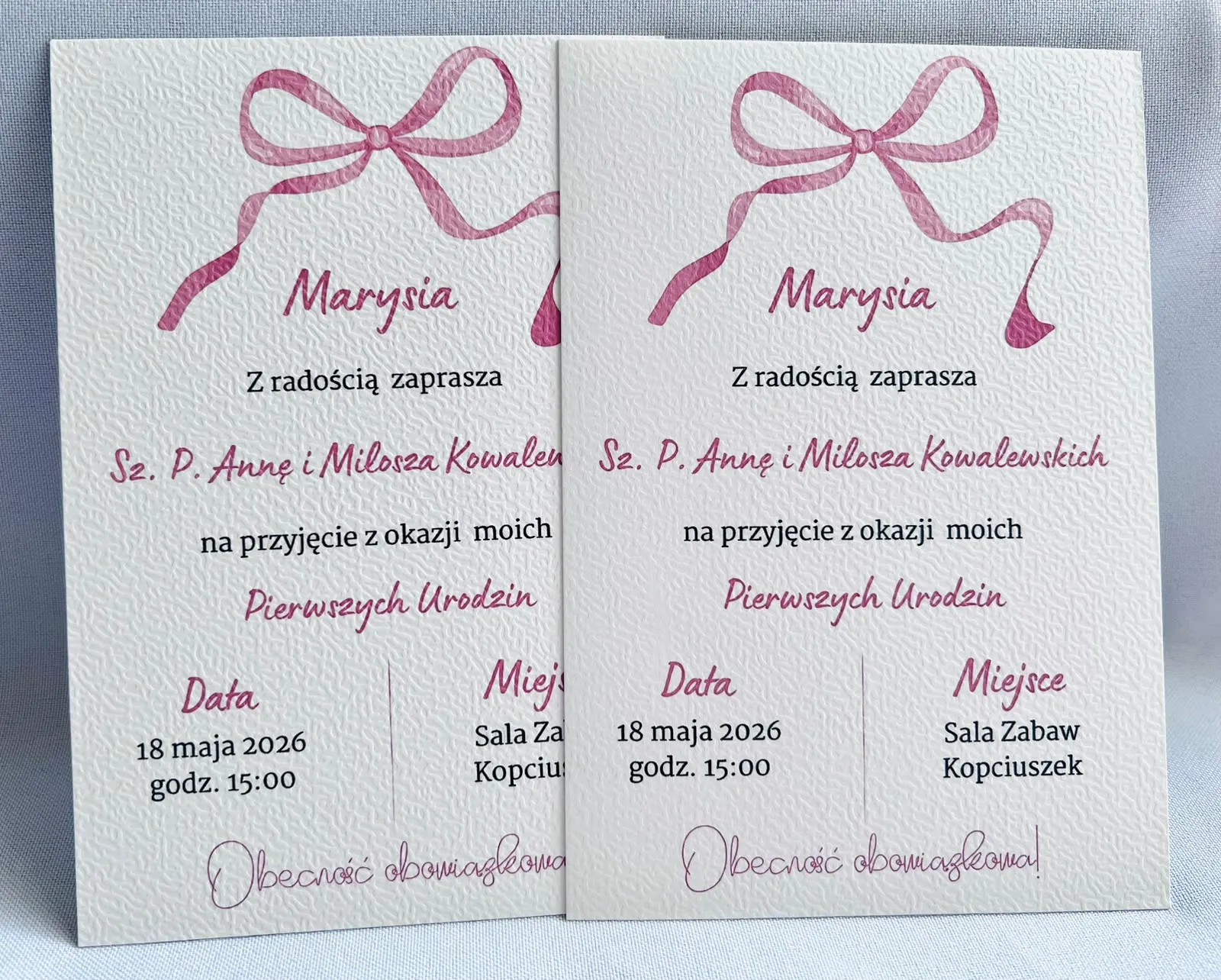Zaproszenie na urodziny i rocznice — przykład 3